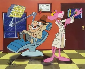Pink Panther MGM Original Animation Art Sericel Cel Dentist - Picture 1 of 1