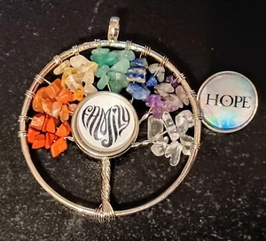 NEU Stein Lebensbaum 18 mm Schnappkette + 2 Druckknöpfe - Bild 1 von 7