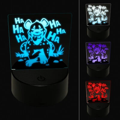 Spotted Hyena Laughing and Smiling 3D Illusion LED Night Light Sign Lamp - Image 1 of 4