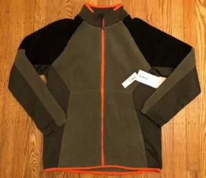 NWT Boy's Old Navy Olive Green Warm Sherpa Fleece Zip Jacket - Size XL 14-16 - Picture 1 of 6