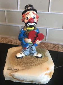 Exquisite Signed Ron Lee Hand Painted Broken Heart Clown Figurine 1985 - Picture 1 of 10