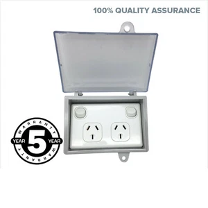 Caja externa resistente a la intemperie + gabinete de doble punto de alimentación nuevo blanco gpo exterior - Imagen 1 de 10