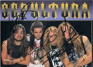 Foto postal firmada SEPULTURA 4""x6"" ARISE 1991 BRASIL - Imagen 1 de 1