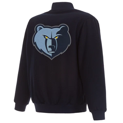 NBA Memphis Grizzlies  JH Design Wool Reversible Jacket Embroidered Patches Logo Cover
