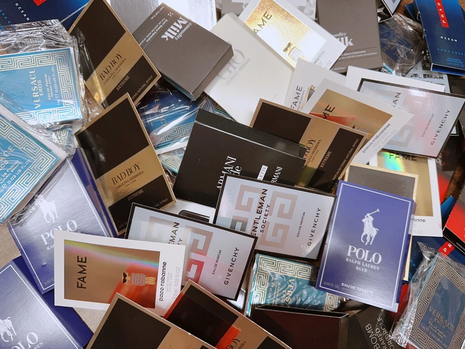 10 X Mix Men Parfum Toilette Samples Dior Versace Ysl Jean Paul Gucci Burberry - Image 1 of 3