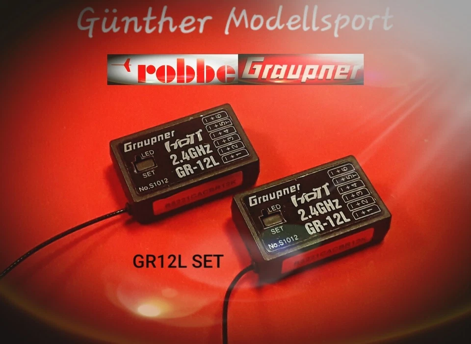 Graupner GR-12L 2,4GHz 6-Kanal HoTT Empfänger - Schwarz (S1012)