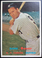 1957 Topps #240 HANK BAUER New York Yankees MLB baseball card EX/MT
