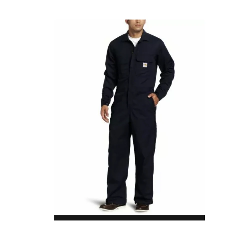 CARHARTT Flame-Resistant Coverall Dark Navy Men's 36 Reg 101017-410 FR