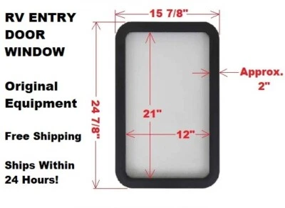 RV Entry Entrance Door Window - Camper Trailer Toy Hauler Motorhome Replacement - Image 1 of 4