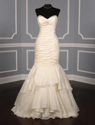 INES DI SANTO Brigitte Wedding Dress Strapless Mermaid Silk Organza Bridal Gown - Image 1 of 4