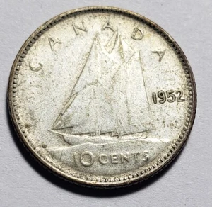 1952 Canada 10 Cents Silver - Picture 1 of 2
