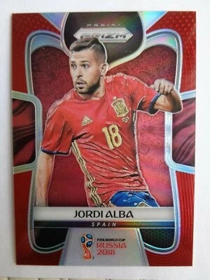 # 203 Jordi Alba Spain 2018 PANINI PRIZM WORLD CUP Red 034 / 149 PRIZMS - Image 1 of 2