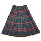 LL Bean Petite Women's Scottish Tartan Pleated Plaid Wool Wrap Kilt Skirt Sz 6P