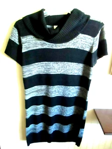 HH BOBBIE BROOKS DAMEN PULLOVERKLEID GRÖSSE 1X GRAU/SCHWARZ GESTREIFT NEU MIT ETIKETT - Bild 1 von 1