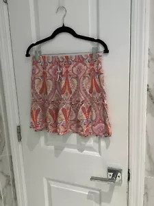 Falda elástica Primark coral cachemira estampada acampanada con cordón talla 8 - Imagen 1 de 14
