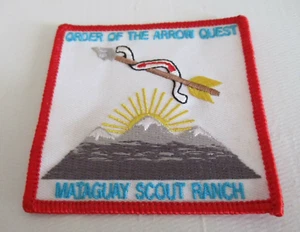 Parche BSA Order of the Arrow Quest Mataguay Scout Ranch California Boy Scouts - Imagen 1 de 2