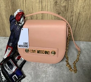 Love Moschino Women's Crossbody Shoulder Chain Bag With Scarf RRP £240 BNWT - Picture 1 of 8