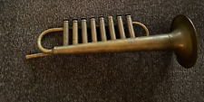 antique Childrens toy brass bugal with 8 valves made in France