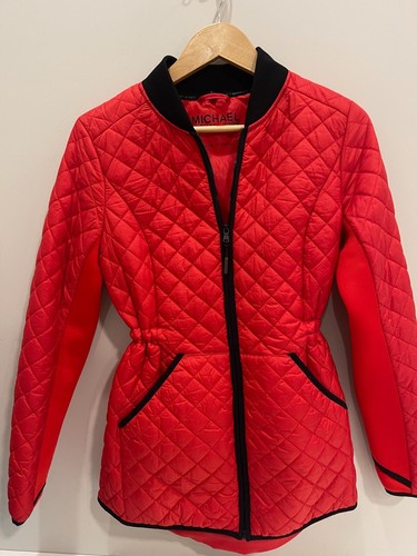 Michael Kors piumino imbottito giacca invernale manica lunga cappotto leggero cappuccio TG S