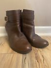 Cole Haan  W02757 Brown Leather Side Zip Ankle Boots Women's Sz 7.5 B Shoes