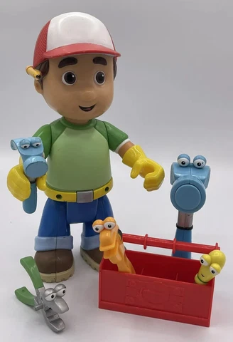 10" Handy Manny Talking Fix It Doll 4 Tools w Toolbox & Talking Pat Hammer Cover