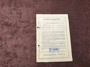 Fahrzeugbrief Kraftfahrzeugbrief VW Käfer Ovali  Barndoor November 1954 - Bild 1 von 3