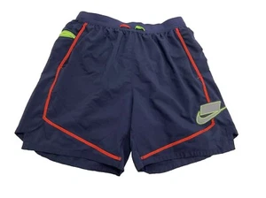 Nike Wild Run Dry Pantaloncini Grandi Riflettenti Blu Navy - Foto 1 di 11