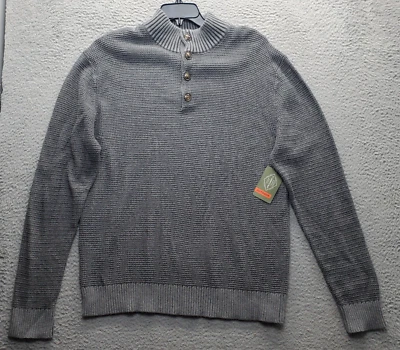 Suéter de exterior St. John's Bay para hombre XL gris manga raglán cuello falso 1/4 botón Foto 1 de 4