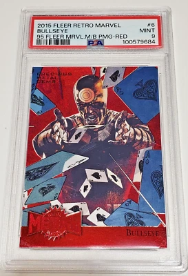 🔴2015 Marvel Fleer Retro Bullseye Red /100 PMG Precious Metal Gems PSA 9 SSP - Image 1 of 4