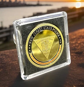 NEW JERSEY STATE POLICE TROOPER  ST MICHAEL Challenge Coin 40mm with Case New! - Picture 1 of 13