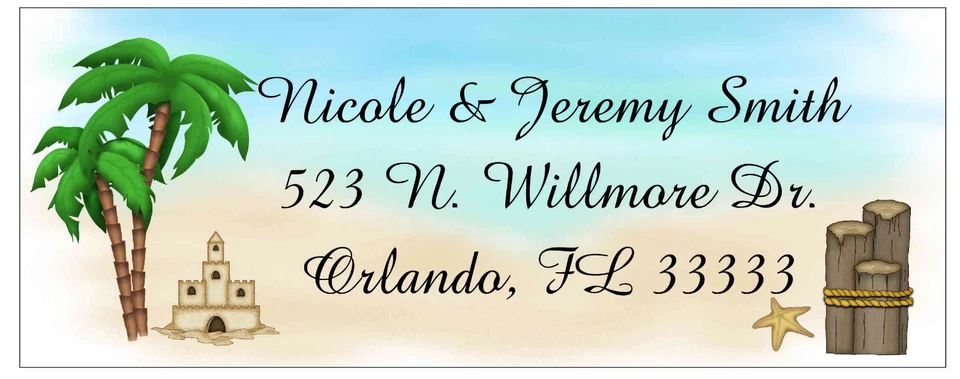 120 BEACH WEDDING RETURN ADDRESS LABELS - Image 1 of 1