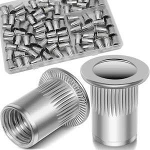 88Pcs M6 Rivet Nut 304 Stainless Steel Rivnut Threaded Insert Nut, Knurled B... - Picture 1 of 7