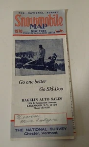 Vtg 1970 The National Survey Snowmobile Map Chester Vermont Go Ski-Doo - Picture 1 of 12