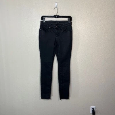 Jeans Eileen Fisher para mujer 2 (28 x 29) algodón orgánico encerado imitación cuero negro Foto 1 de 4