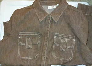 Mens Size Large D&C Denim And Company Large Denim Jacket Button Up Shirt - Picture 1 of 1