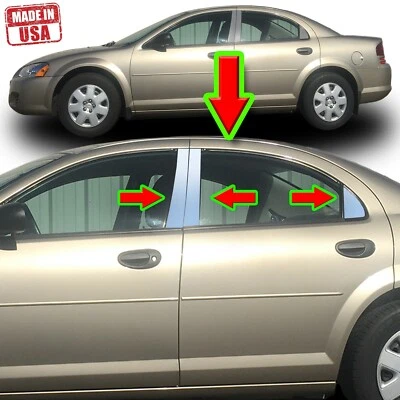 Juego de 6 molduras de pilar cromadas para Dodge Stratus 01-06 cubierta de puerta poste espejado Foto 1 de 4