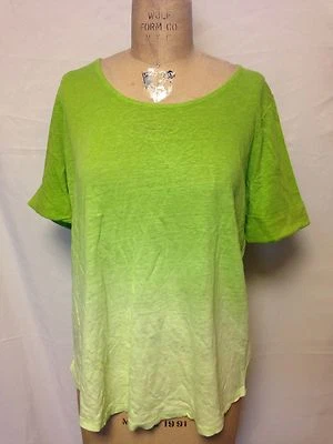 Top Ralph Lauren Mujer Cuello Redondo Ombre Manga Corta 1X Verde/Blanco Nuevo con Etiquetas $89.50 Foto 1 de 3