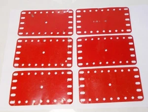 6 x Meccano Flexible Plate 9x5 holes light red (part:191) - Picture 1 of 1