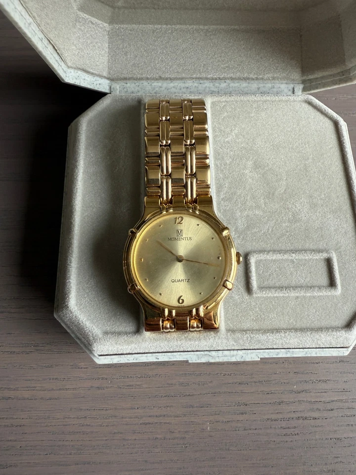 Momentus C449 Gold Tone 22K Electroplated Quartz Watch – Japan Made - image 1 of 4