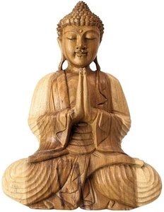 Grande statue de Bouddha assis en bois 40cm | Scul - Imagen 1 de 5