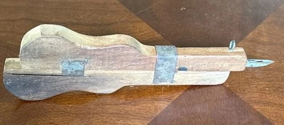 Antique Wood Shuttle Punch Sliding Needle Weaving Rug Hooking Tool Working - Image 1 of 4