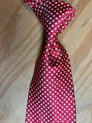 Dormeuil Red & White Patterned Tie 57 x 3.5 - Image 1 of 4