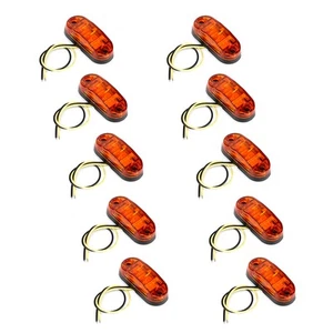 10Pcs 2LED Side Marker Light Signal Lamp For Truck Trailer 10-30V(Yellow ) - Picture 1 of 14