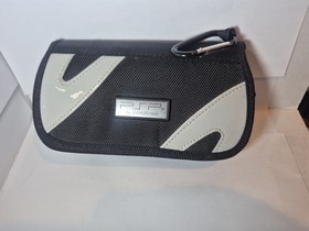 PSP PlayStation Portable Black Gray Nylon Padded Carrying Case with Partitions