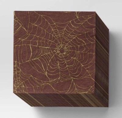 Target Threshold Halloween ~ 20ct Beverage Napkins spider  ~ New - Image 1 of 3