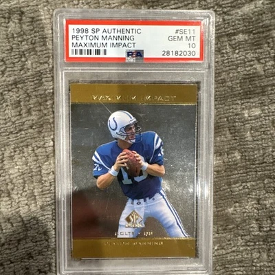  1998 Impact SP AUTHENTIC Peyton Manning Maximum Rookie PSA 10  - Image 1 of 2