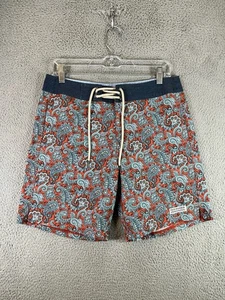Fair Harbor Badehose Herren 30 rot The Bayberry Paisley gefüttert Strandshorts - Bild 1 von 8