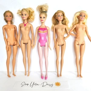 Lot of 5 Y2k Barbie Blonde Blue Eyes Mattel Fashion OOAK Nude Knees Bend 1295 - Picture 1 of 11