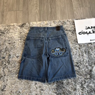 Pantalones Cortos Jean Vintage Años 90 Jnco 8 Bolas Serpiente Y2K Bordados Para Hombre Talla 34” Foto 1 de 4