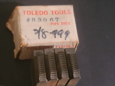 BOX OF 4 Toledo 3/8" Inch 999 Jaw NC Replacement Pipe Threading Chaser Die Set - Image 1 of 2